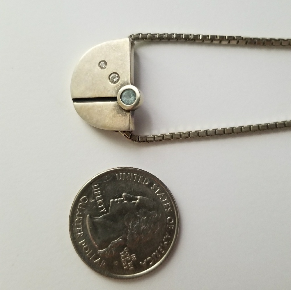 Sterling Silver & Gemstone Modern Necklace